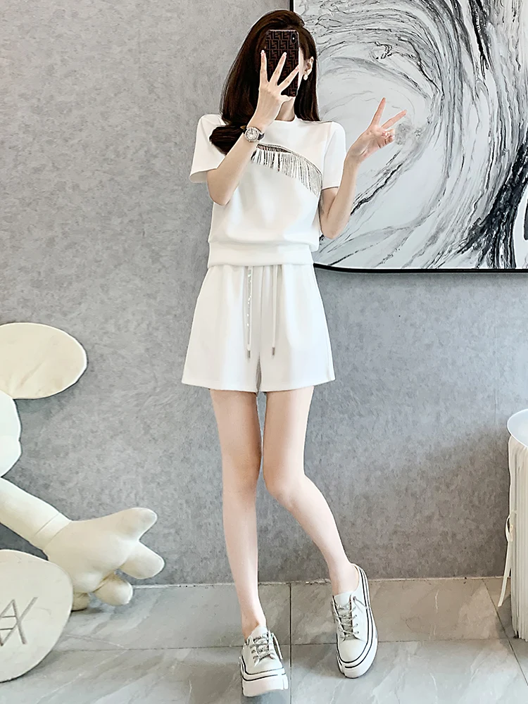 

Casual Sportswear Set Women Summer 2026 New Short Sleeve Fashionable Youthful Two-Piece Suite Trendy Cotton Polyester Modal S...