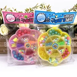 Children Beads Plum Blossom Box Set DIY Handmade Bead Toy Necklace Building Kit Girl Weaving Bracelet Jewelry Making Toy Gift