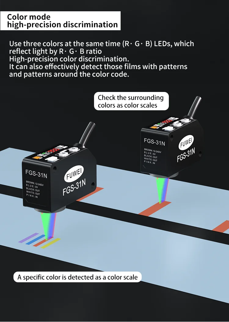 FGS-31N Infrared High-Precision Measurement Color Label Recognition Color Sensor High Accuracy Identifying Photoelectric Sensors – Detail 7