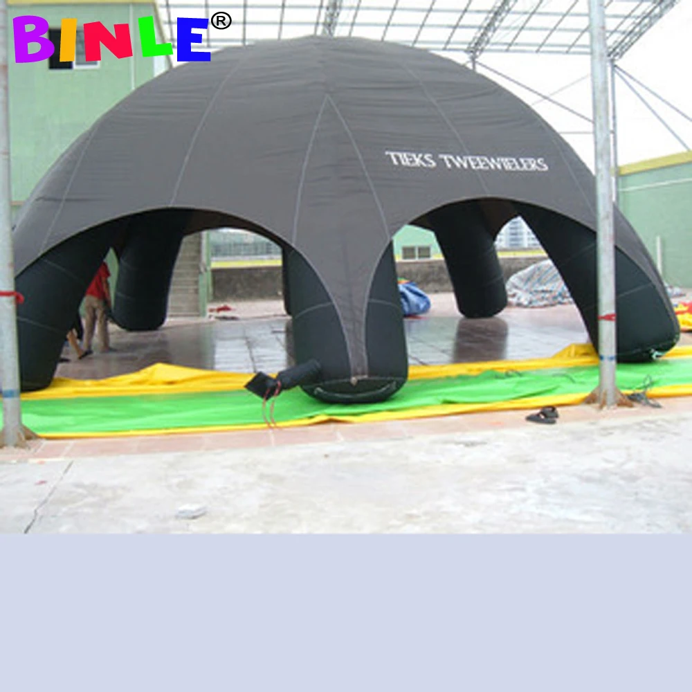 Hot sale oxford waterproof black inflatable advertising tent 6legs spider tent inflatable air dome for activities