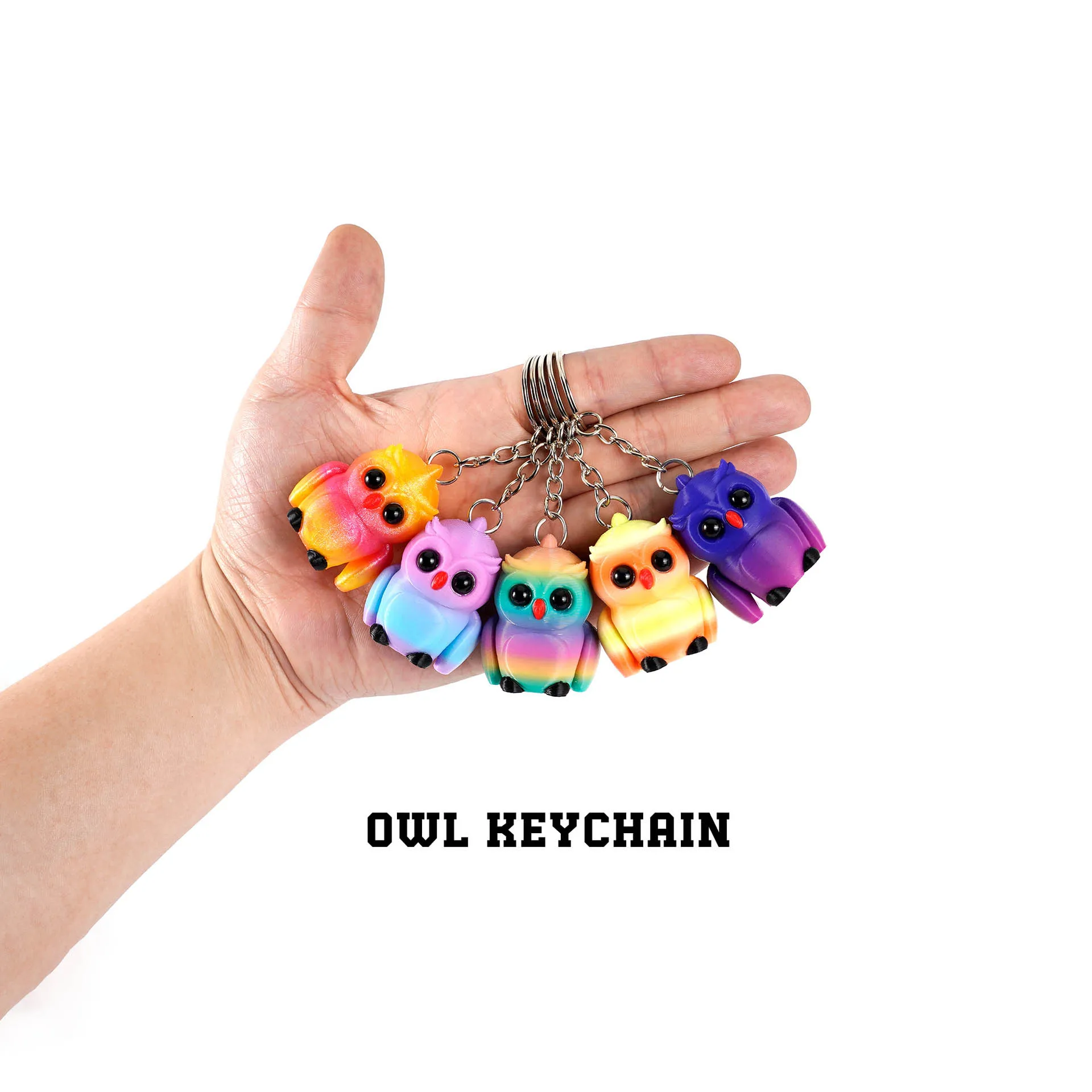

Милый красочный брелок с совой, кулон, 3D печать, имитация животных, совы, игрушки, украшения для дома, подарки для детей