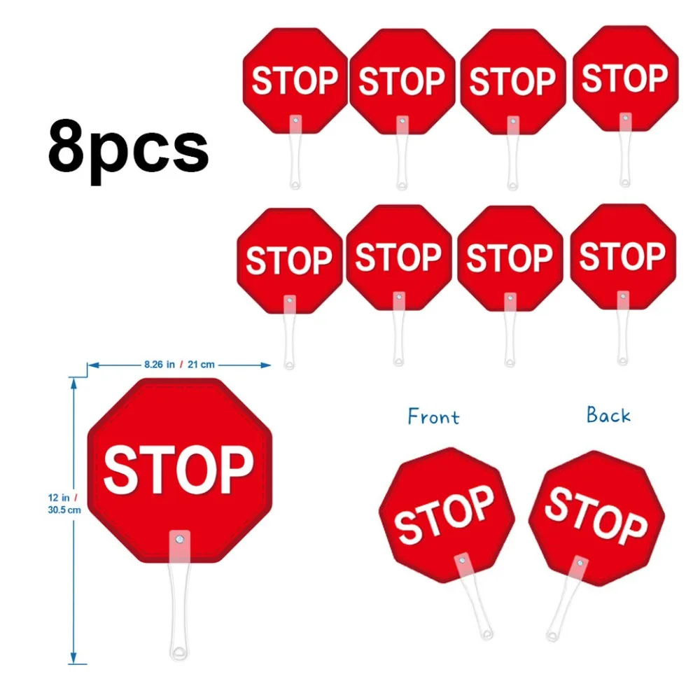 8pcs Expression KT Board Yes/No Right/Wrong Judges' Cards Stop/Go Double Sided Game Interactive Board Activity Supplies