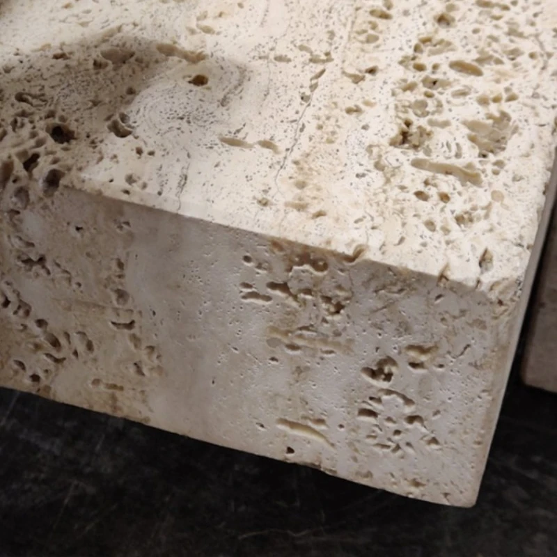 

Internet celebrity tempered glass coffee table, light luxury simple yellow travertine rectangular coffee table