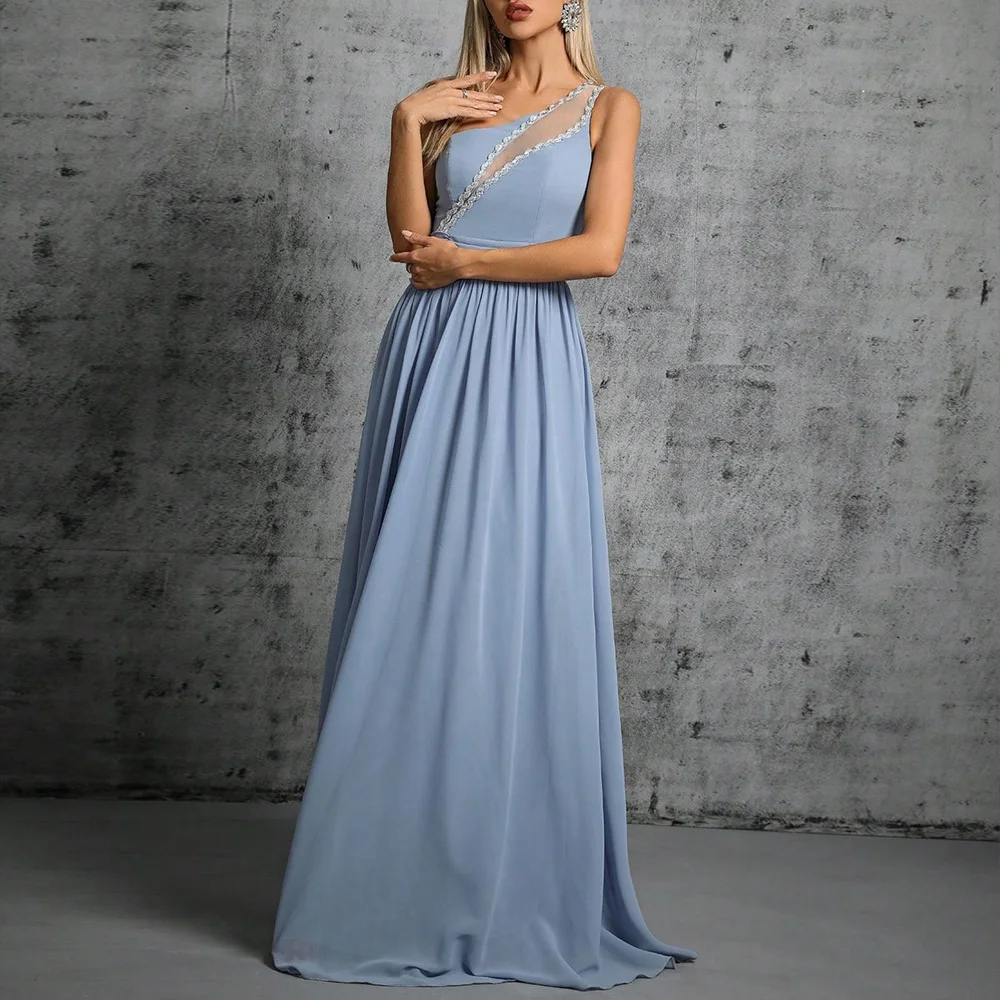 

Sky Blue Elegant And Beautiful Bridal Shower Women's Formal Snap Shooting Dress Asian Style Long Gala Dresses Ladies Female Robe