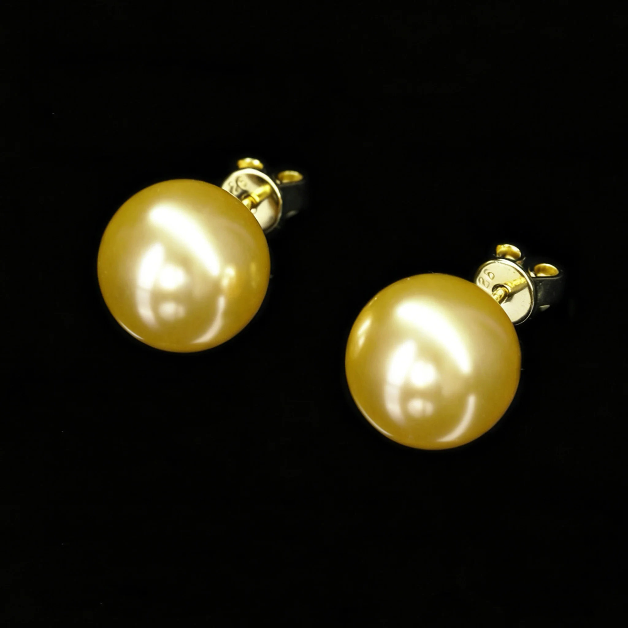Classic Round Cut Artificial Golden Pearl Minimalist Stud Earrings for Women Daily Wedding 925 Sterling Silver Fine Jewelry Gift