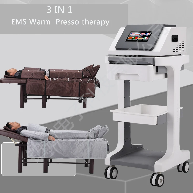 

Professional 3 in 1 Pressotherapy System EMS Heating Body Slimming Presso therapy lymphatic Drainage Massage Machine