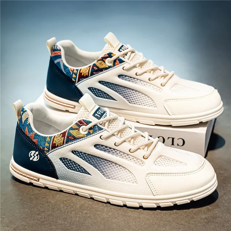 

Men Leather Platform Sneakers Summer New Air Cushion Shock Absorbing Tennis Sports Shoes No-slip Breathable Men Basketball Shoes