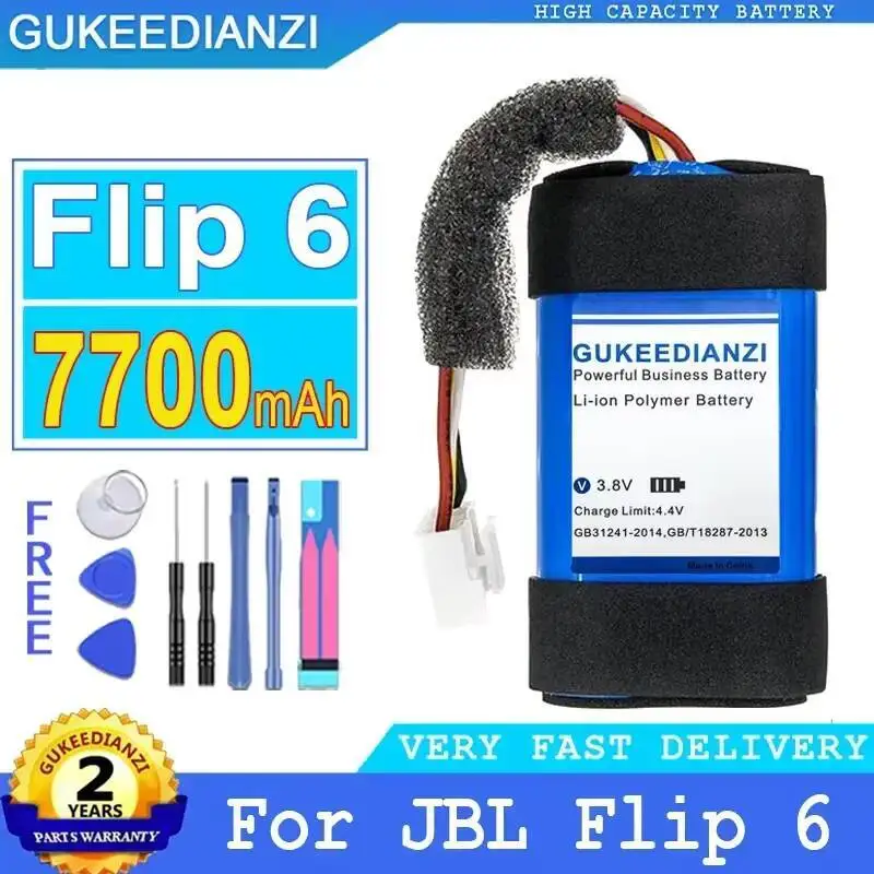 

Flip6 Portable Bluetooth Speaker Battery 7700Mah Lightweight For Jbl Flip 6