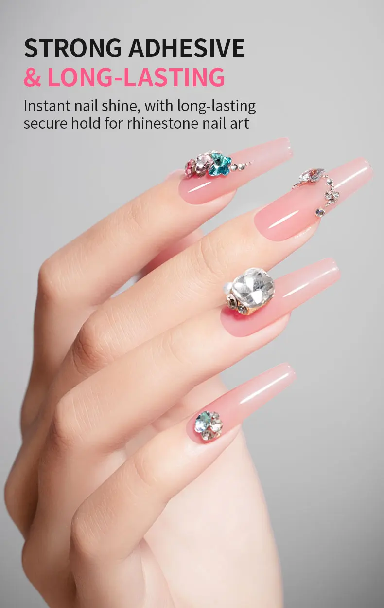 RSNAIL No Wipe Strass-Gel für Nägel, 15 g, 3D-Chrom-Nagelkunst-Designs, Strass-Kleber, DIY-Sculpting-Gel, Soak Off Nail Gem Glue – Detail 7
