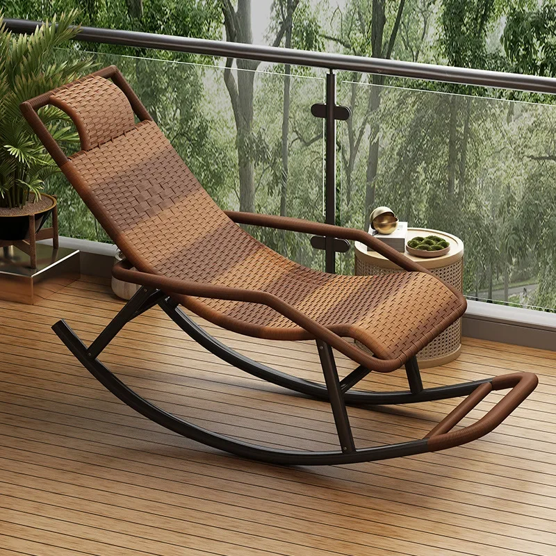 

Rattan rocking chair, lunch break, nap recliner, simple rocking chair on the balcony of the living room
