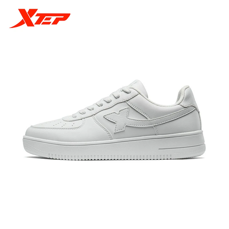 Xtep Frauen Skateboard Schuhe Weiblichen Frühling Nicht-Slip damen Walking Schuhe Weiß Schwarz Haltbarkeit Gemütliche Turnschuhe 881218319851