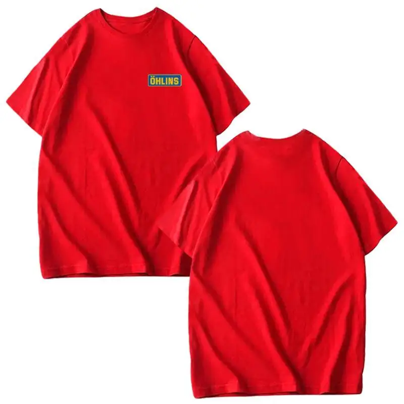 2026 Ohlins Shock Absorber Pattern Car Modification Vehicle Accessories Men's and Women's Short-sleeved Pure Cotton T-shirts