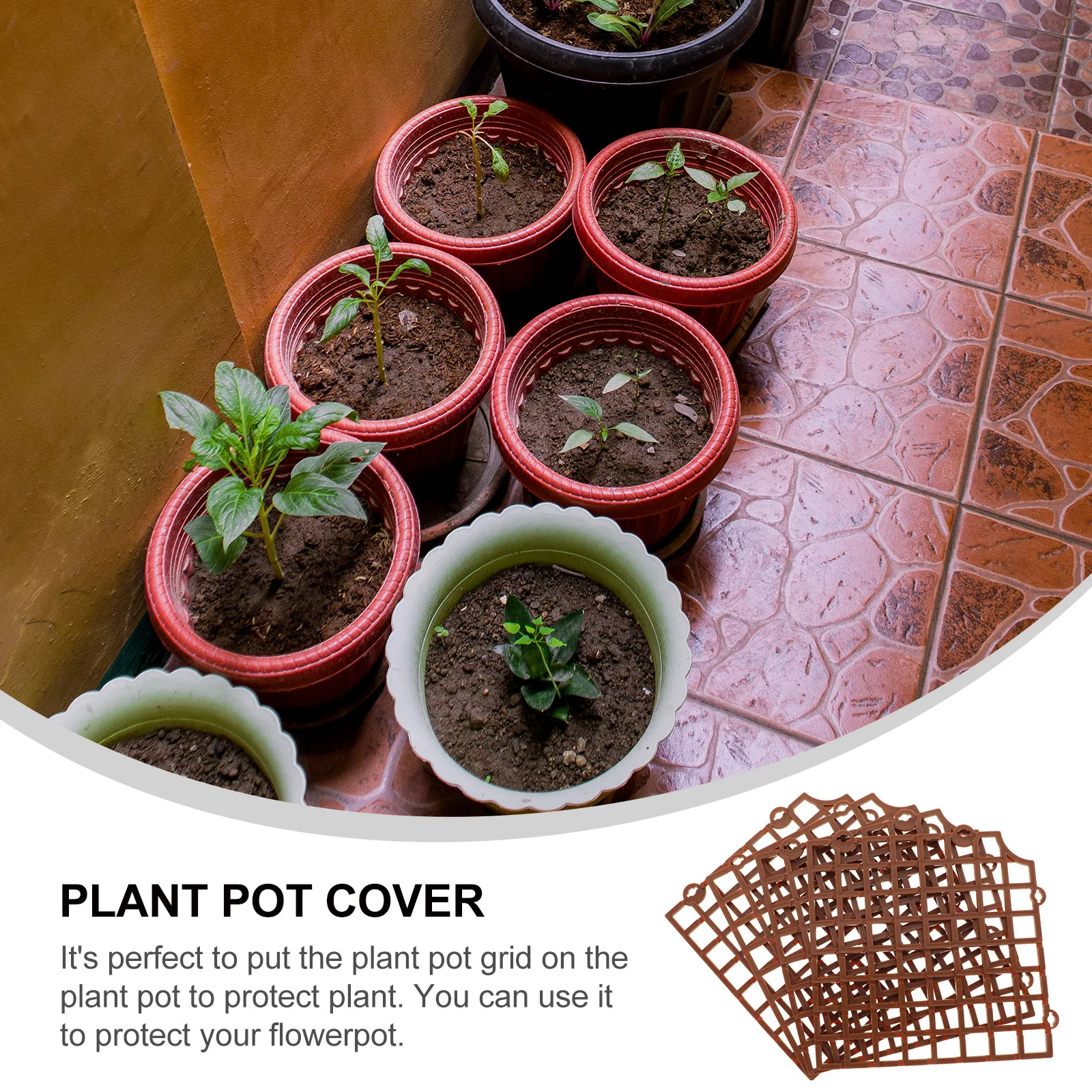 

3Pcs Plant Pot Soil Cuttable Guard Durable Flower Pot Cover Protective Grid Stopper for Animals Cats Digging Soil Protection