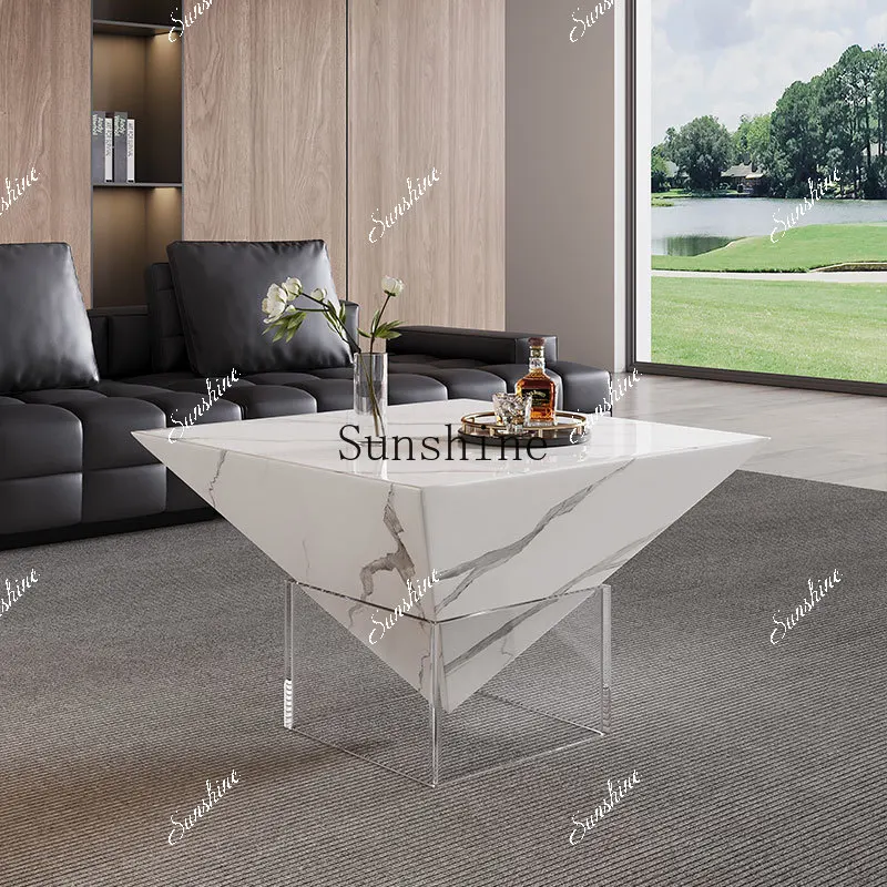Italian minimalist high-end suspension living room light luxury small coffee table  FT