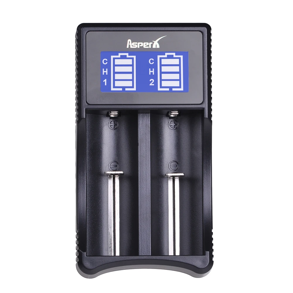 Cargador USB Dual para batería de iones de litio, Cargador Universal inteligente LCD, 18500, 18350, 17670, 17500, 26650, 22650, 18650