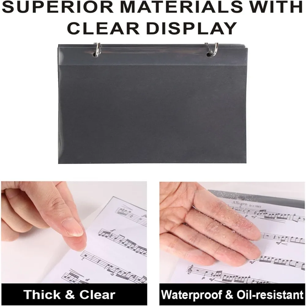 Plastic Sheet Music Holder Black With 5 Page Music Sheet Folders Music Flip Folder Portable Music Stand For Performances