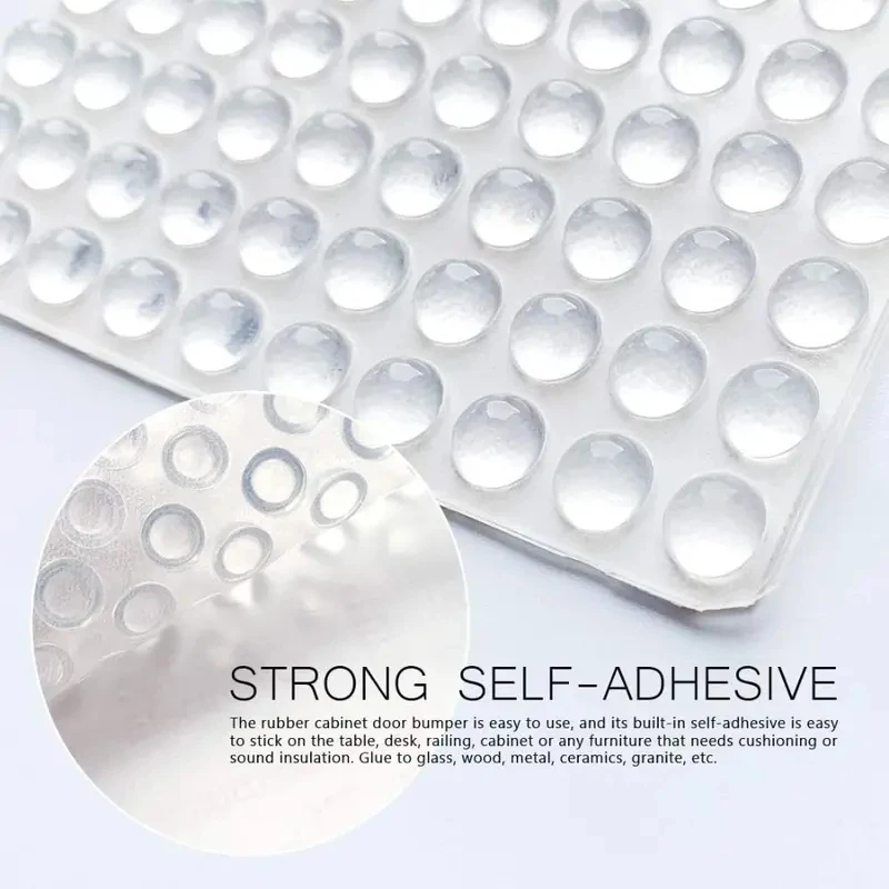 Almohadillas Redondas Transparentes Autoadhesivas de Silicona, Amortiguadores de Sonido para Puertas de Armario, Topes de Goma Silenciosos para Muebles