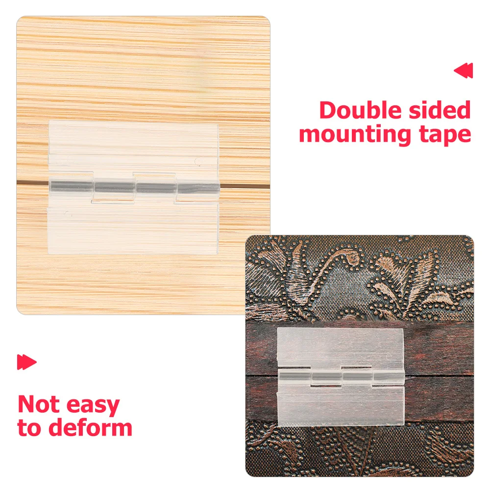 

6pcs Self-Adhesive Drawer Duty Acrylic For Cabinet Door Adhesive Hinges For Glass Box Lid Glass Panel Plastic Hinges