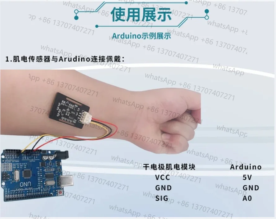 emg-筋電シングルチャンネル表面電気筋電図法-ドライ電極-筋アナログ信号-arduino-eps32-開発
