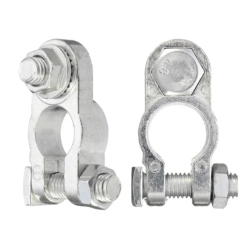 2Pc Battery Terminal Clamp Clip Connector Car Battery Column Terminal Zinc Alloy Positive&Negative Pole Auto Battery Accessories