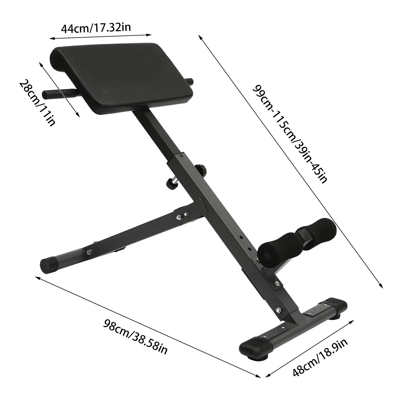 Roman Chair Back Extension Machine - Adjustable Lower Back Hyperextension Bench