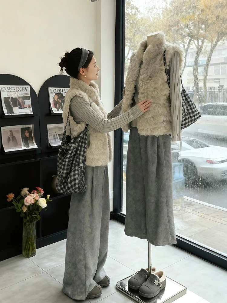 

Зимний модный комплект больших размеров: повседневный свободный костюм из двух предметов для полных женщин, теплый и комфортный, с круглым вырезом и длинными рукавами