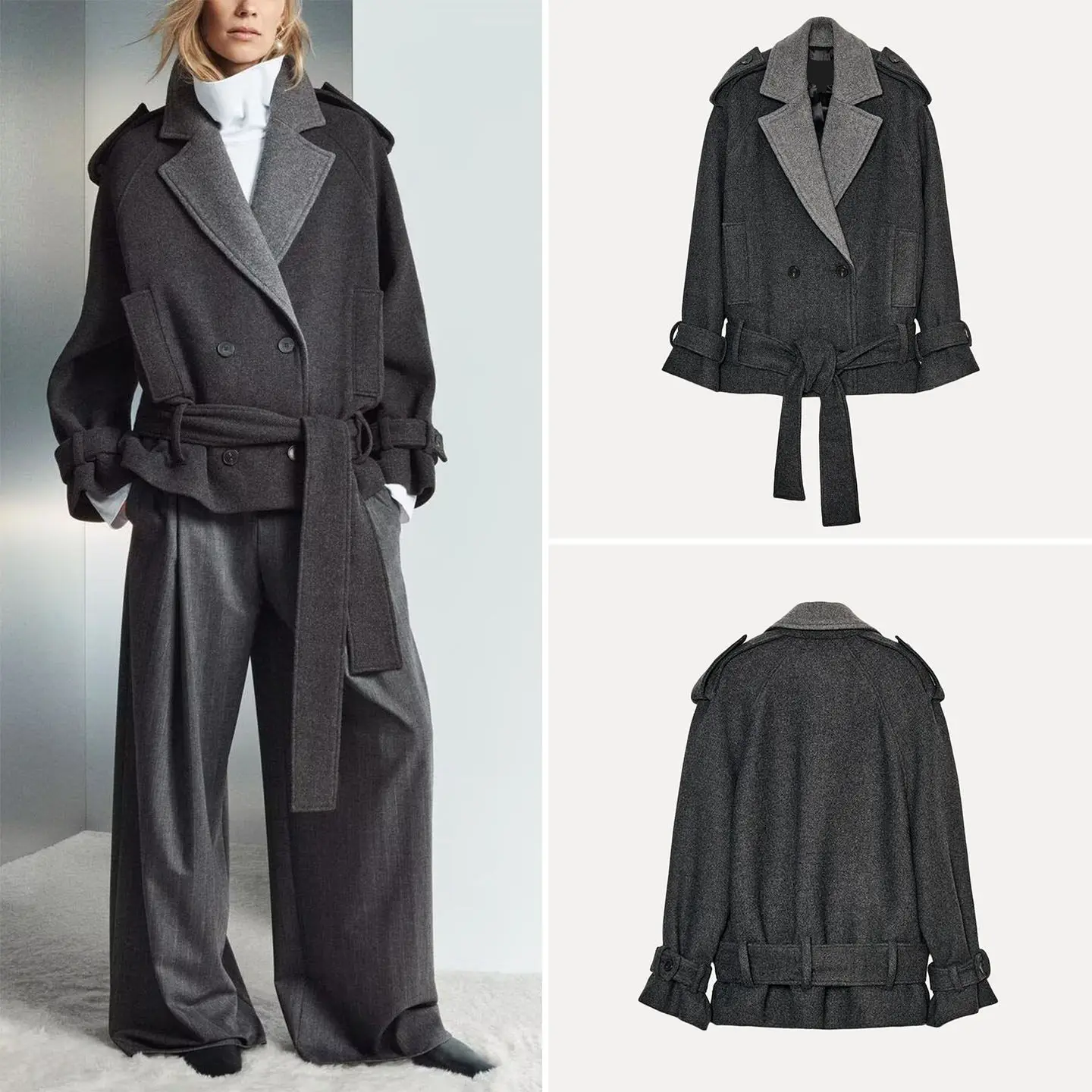 

Z 2025 Зимнее модное пальто с поясом. Женская ветровка. Верхняя одежда Personali. Двубортная пуговица Long Sve.