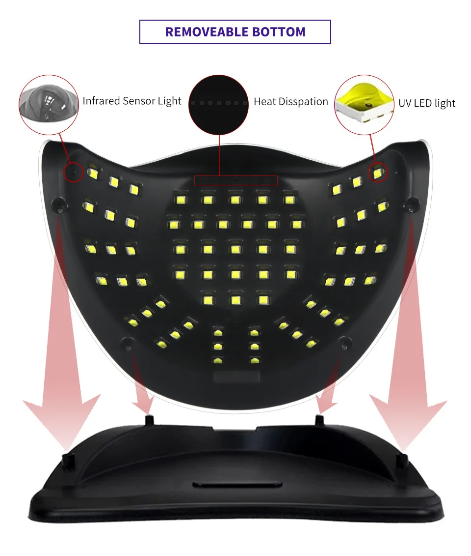 โคมไฟยูวี LED 280วัตต์สำหรับเล็บมืออาชีพ, โคมไฟอบเล็บเจลเครื่องอบแห้งเล็บสัมผัส LCD ขนาดใหญ่เครื่องมือเป่าเล็บ