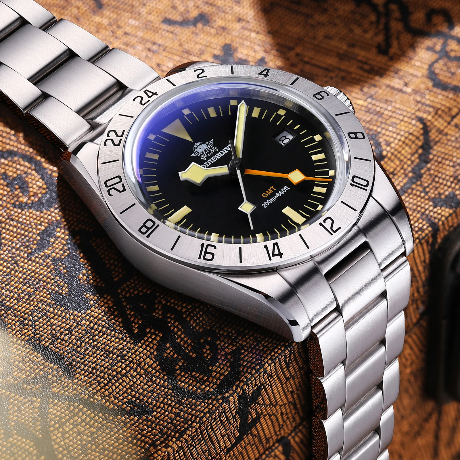 ADDIESDIVE Stainless Steel GMT - Gmt Dual Timezone Watch review and price