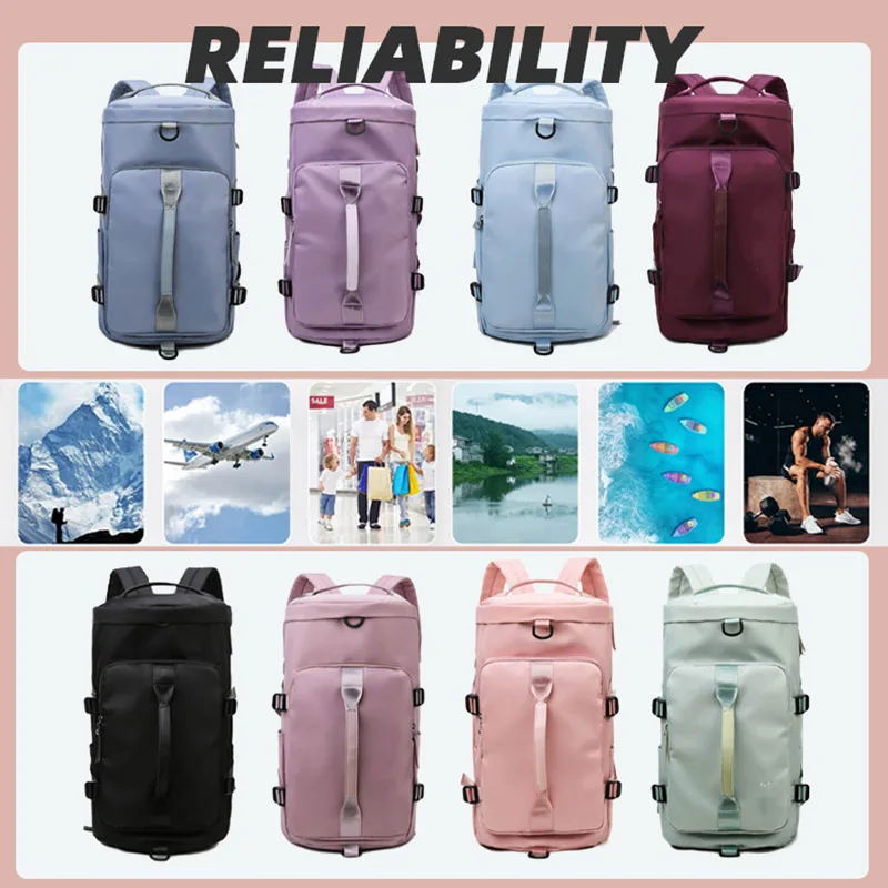 Weekender-mochila de viaje 3 en 1 para hombre y mujer, bolso de mano impermeable de gran capacidad para gimnasio, bolso cruzado con compartimento para zapatos, Fitness