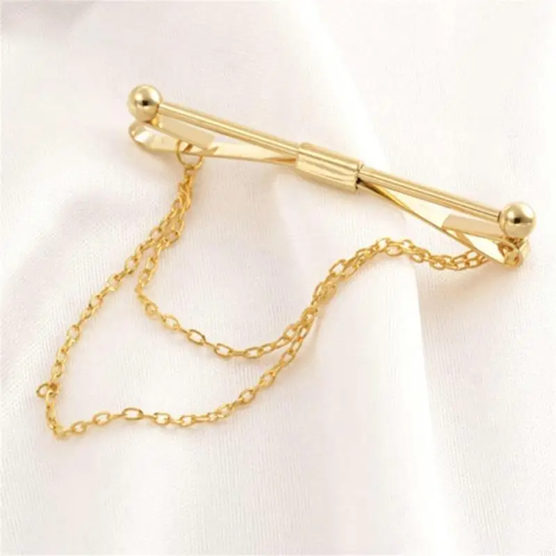 

Y3NE TIE TIE COALAR BAIN CLIP CLIP RIBE LAPEL CLIP CLIP с двойными кисточками для мужской рубашки костюм металлический воротник
