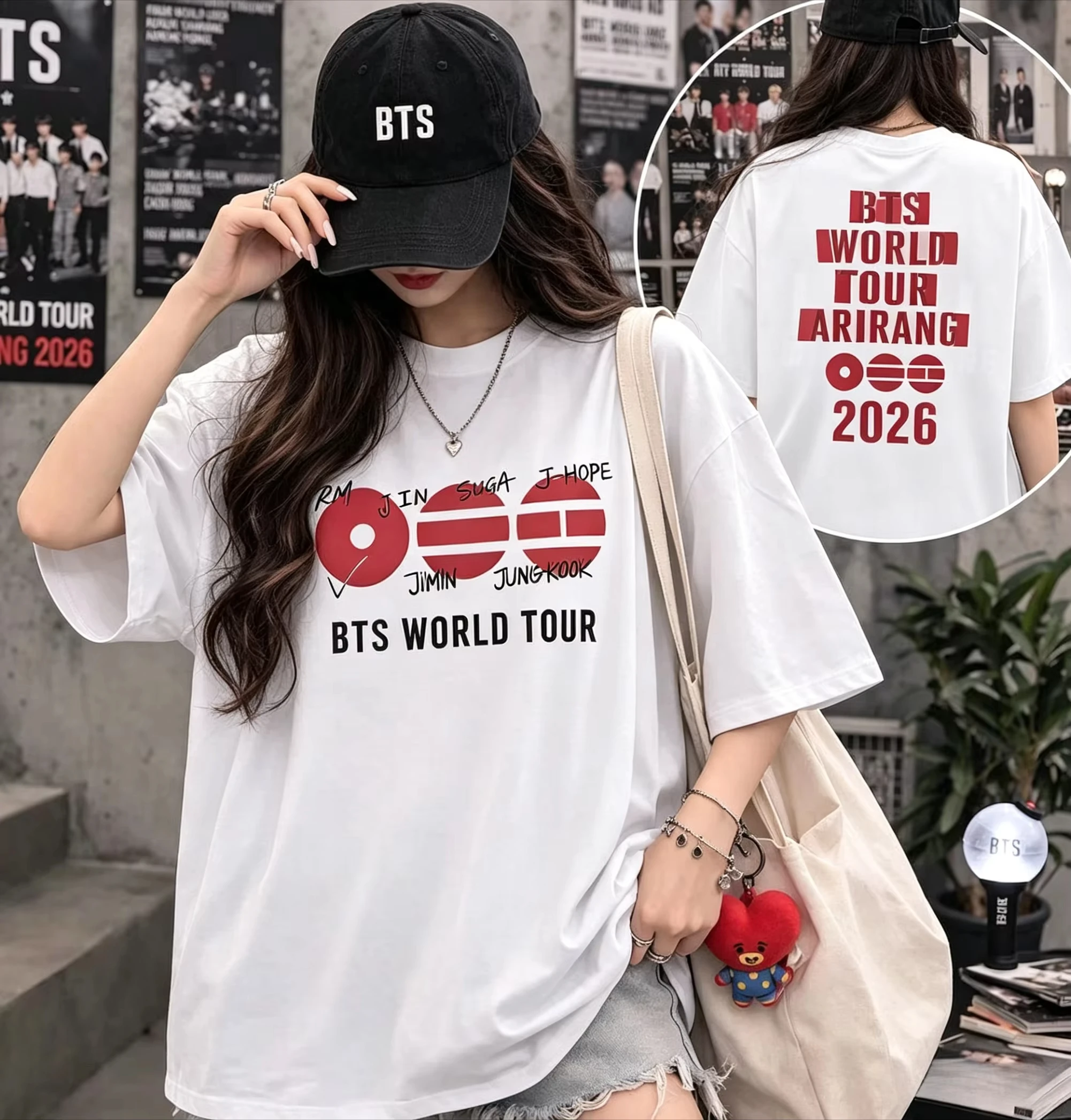 Camiseta Gráfica Kpop BTS 2026 ARIRANG, Camiseta de los Bangtan Boys, Regalo para Fans del ARMY, Camiseta de Verano 2026 para Hombre y Mujer, Camiseta Familiar de Algodón a Juego, Estilo Y2K