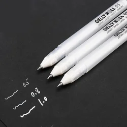 1PC Sakura Gelly Roll Gel Pen White Color 0.5mm 0.8mm 1.0mm High Light Marke Pen Black Cardboard Art Painting Pen