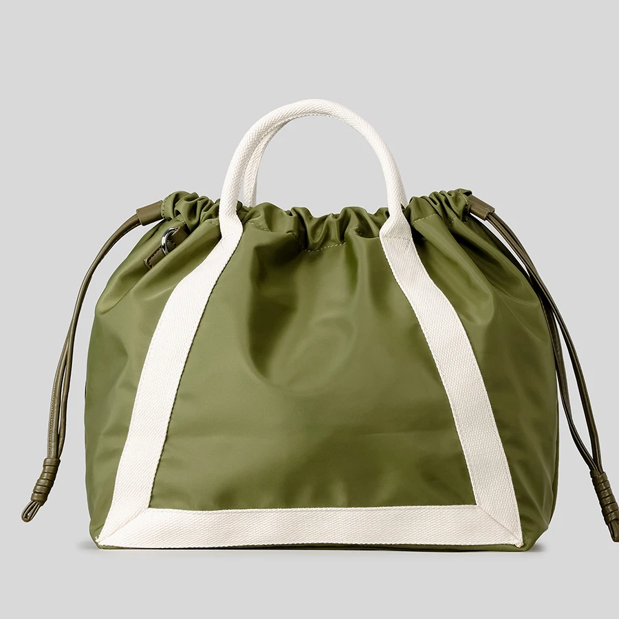 

Fashion Panelled Women Handbags Drawsting Shoulder Bag Waterproof Nylon Crossbody Bags Large Capacity Tote Shopper Purses 2025