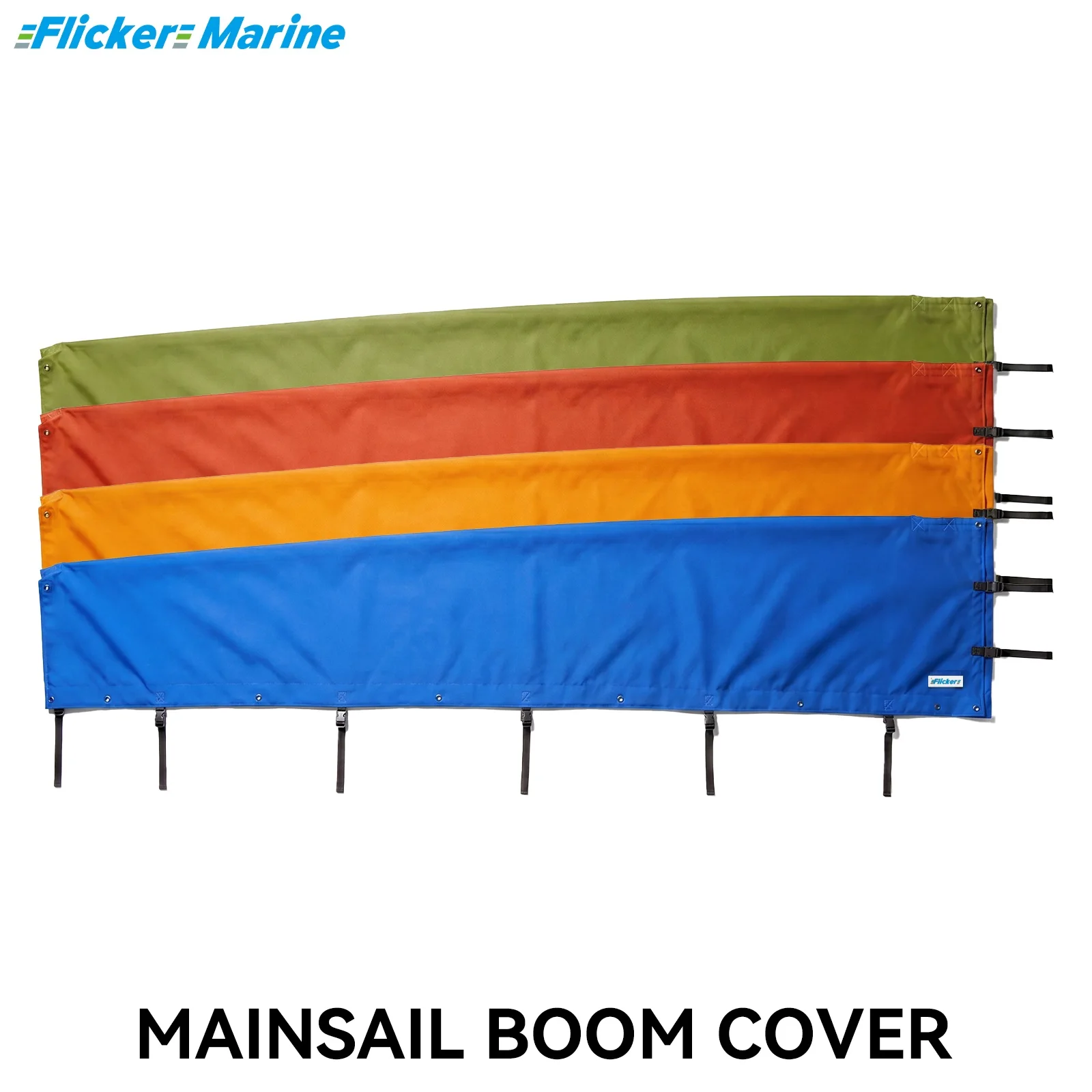 Flicker Colorful Standard Mainsail Boom Cover, Polyester Sailboat Boom Protector, UV Resistant, Reinforced Stitching, 10 Sizes