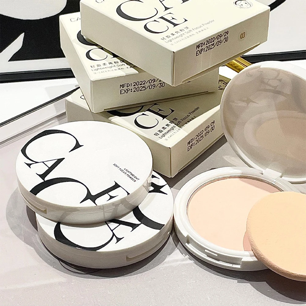 3 Colors Oil-control Pressed Powder Waterproof Long-lasting Full Coverage Face Compact Setting Powder Makeup For Face Beauty