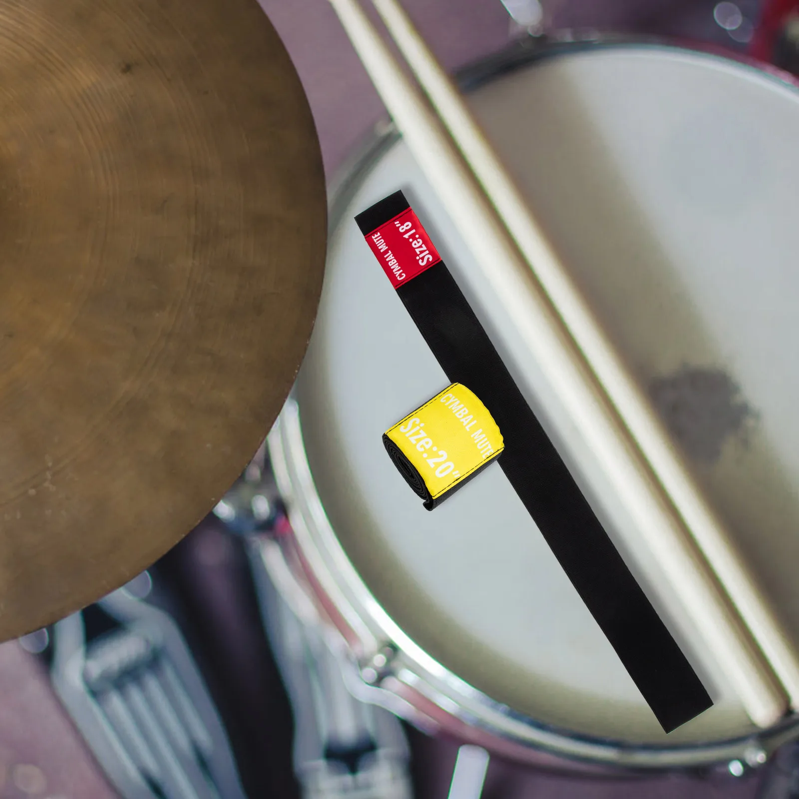 

8 PCS Silent Cymbal Silence Tape Snare Drum Mute Pads Quiet Drumming Accessories and Parts Cloth Belt
