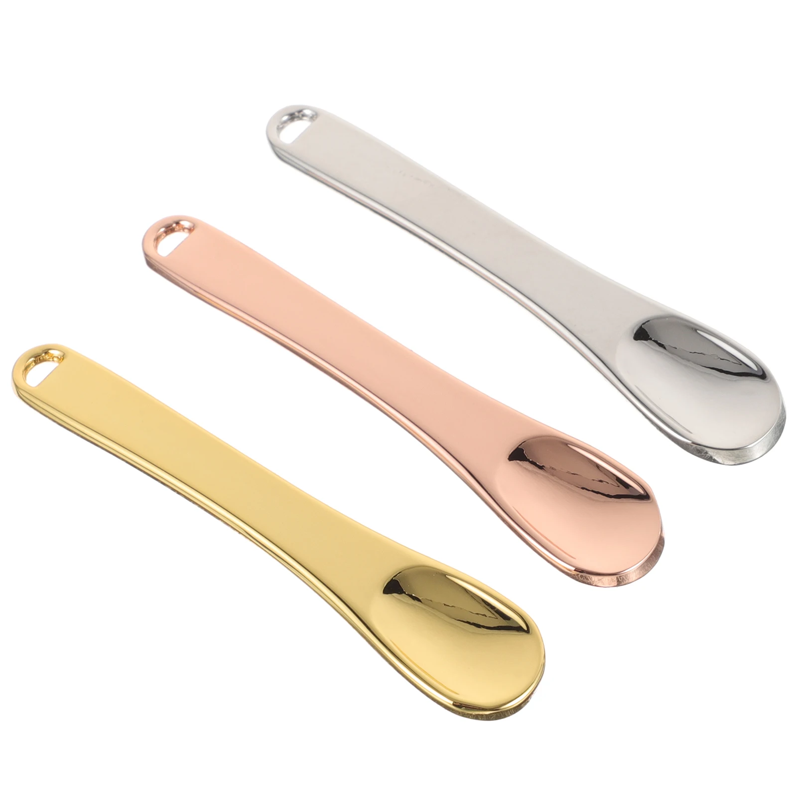 

3 Pcs Mini Makeup Cream Spoon Spatula Reusable Skincare Spatulas Massage Aluminum Alloy