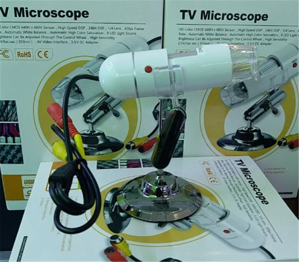 AV Microscope 25-400x Continous Zoom  Video TVL Handheld Endsocope Camera CMOS Borescope For PCB Repairing Inspection Otoscope