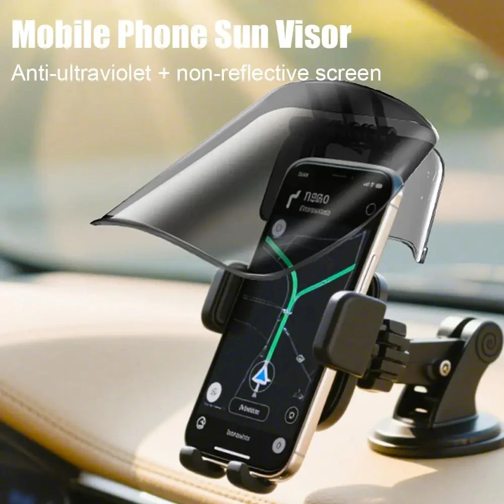 Sun Hat Style Phone Mount Sun Shade Rainproof Universal Fit Extended Sun Visor Adjustable Creative Riding Gear Outdoor