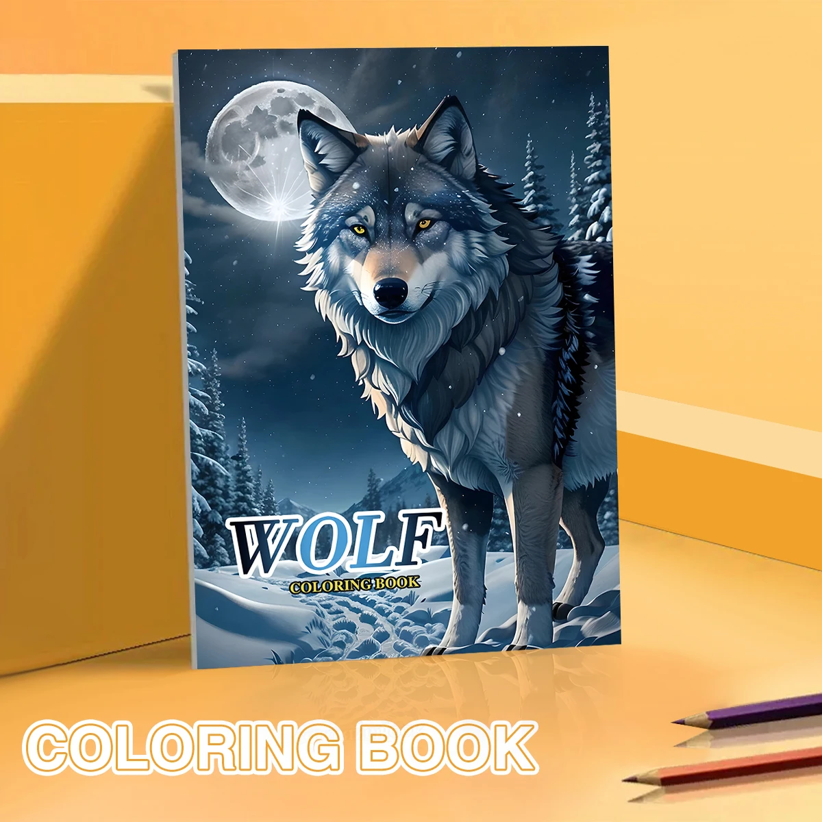 1PC Wolf Coloring Book Animal Drawings for Kids Teens Adults Creative Inspirational Stress Relief Relaxation 20 Pages