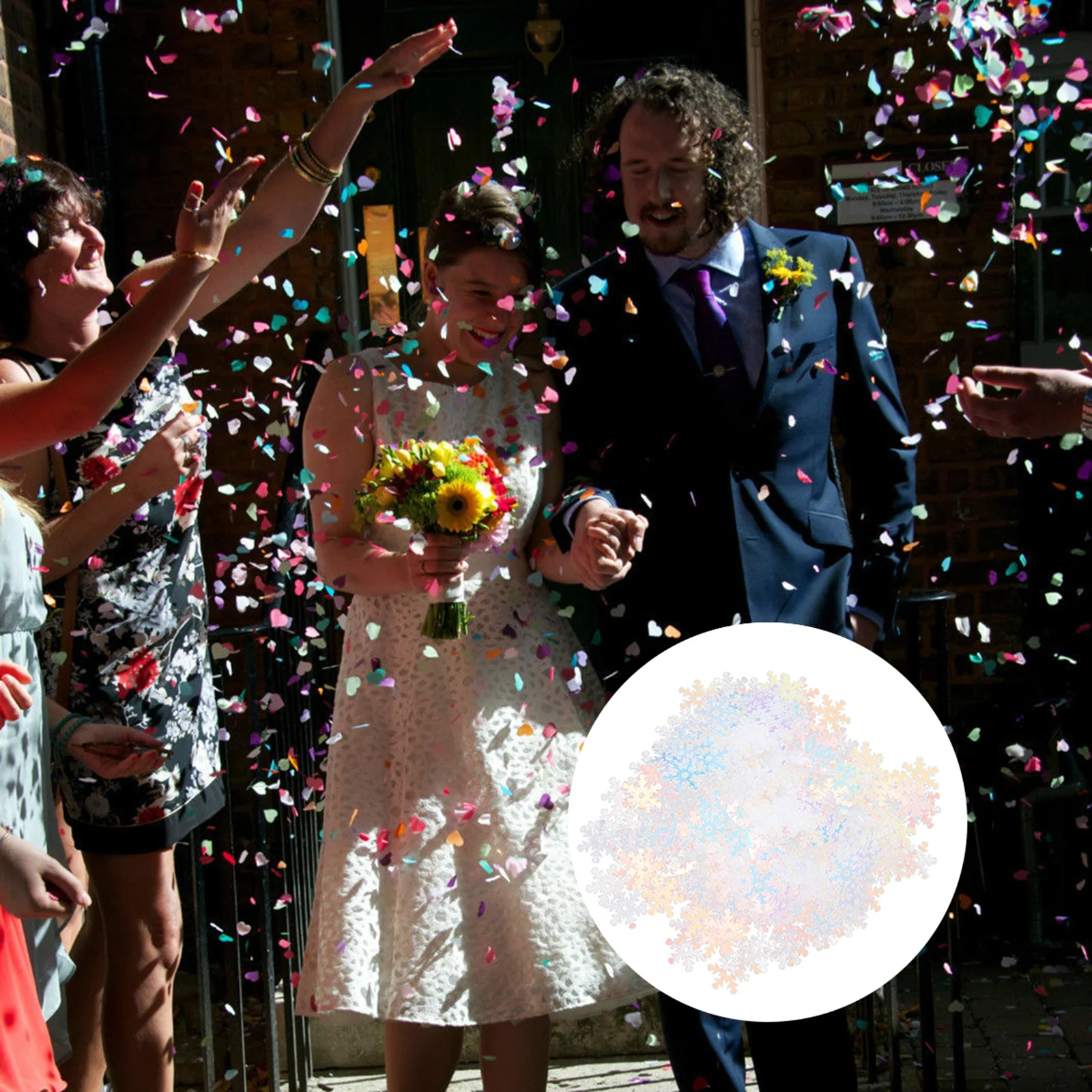 

360Pcs Confetti Snowflake Warm Color Match Christmas Decoration Versatile Photo Prop for Party Wedding Festival Xmas Ornament