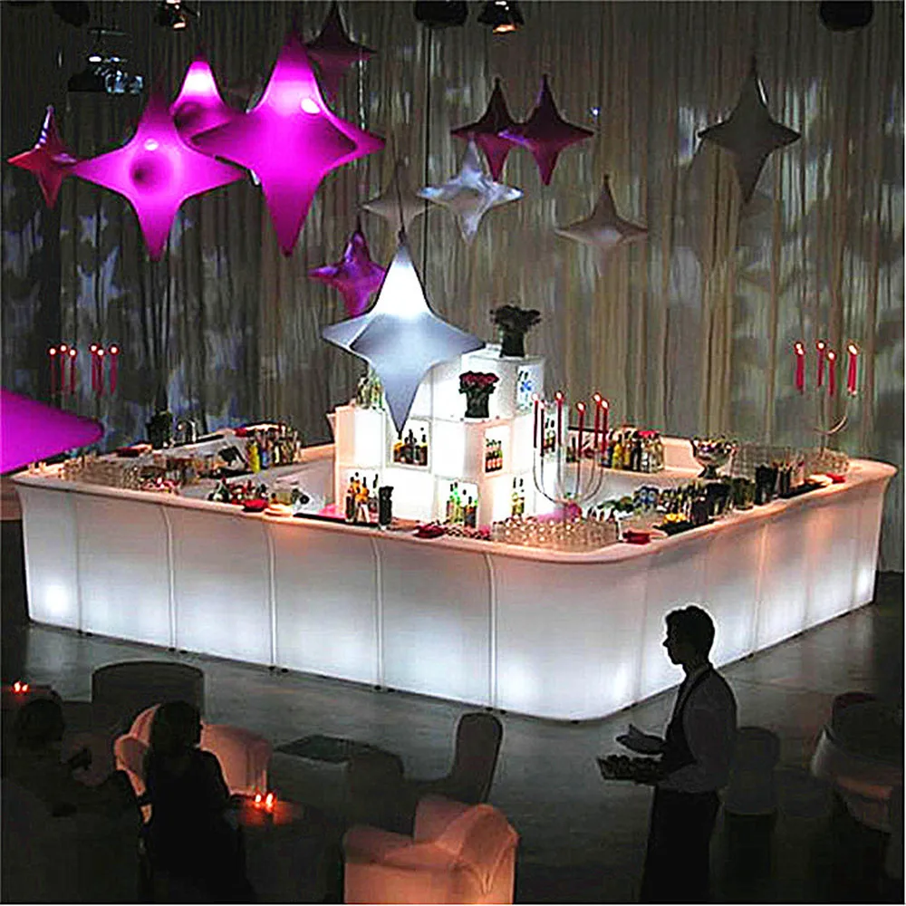 Dj Booth LED Light Up Cocktail Table Plastic Bar Table Wedding Bar Ktv Disco Supplies Bar Table Set Home Bar Furniture