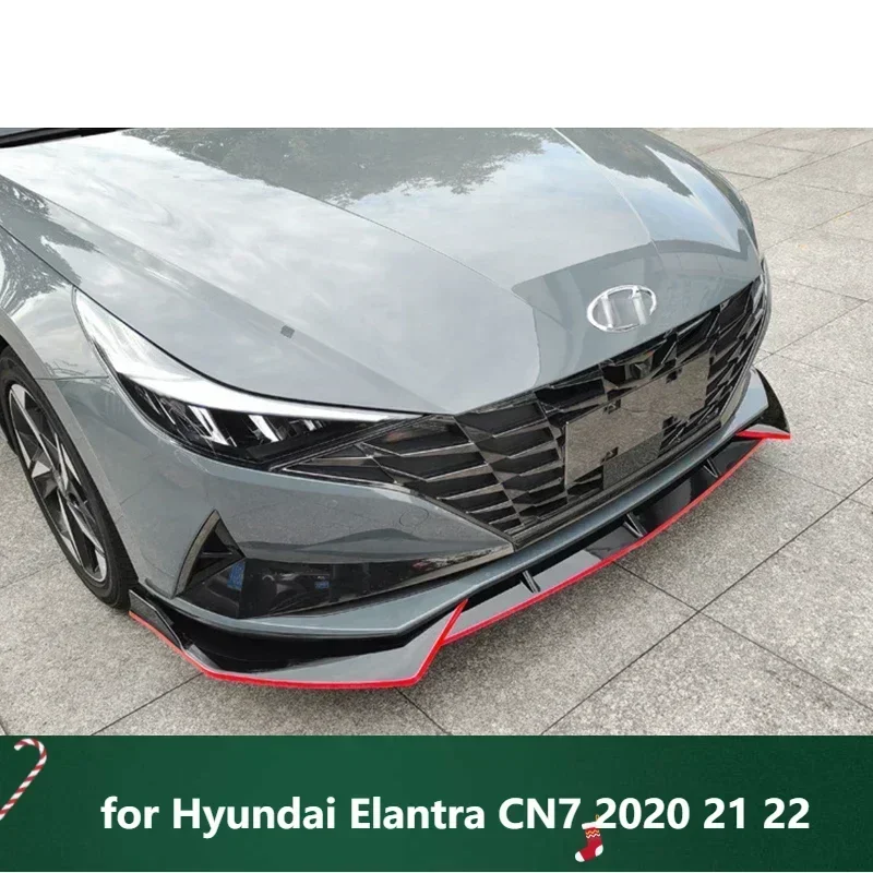 

New! Front Splitter for Hyundai Elantra CN7 2020 21 22 Bumper Spoiler Car Body Kit Glossy Black Skirts Accessories