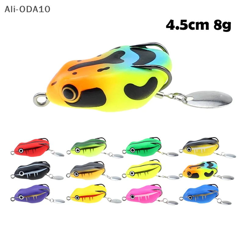 

45mm/8.5g Colorful Frog Crank Bait Fishing Lure Thunder Frog Fishing Lures Soft Baits Floating Topwater Lure Double Hook Tackle
