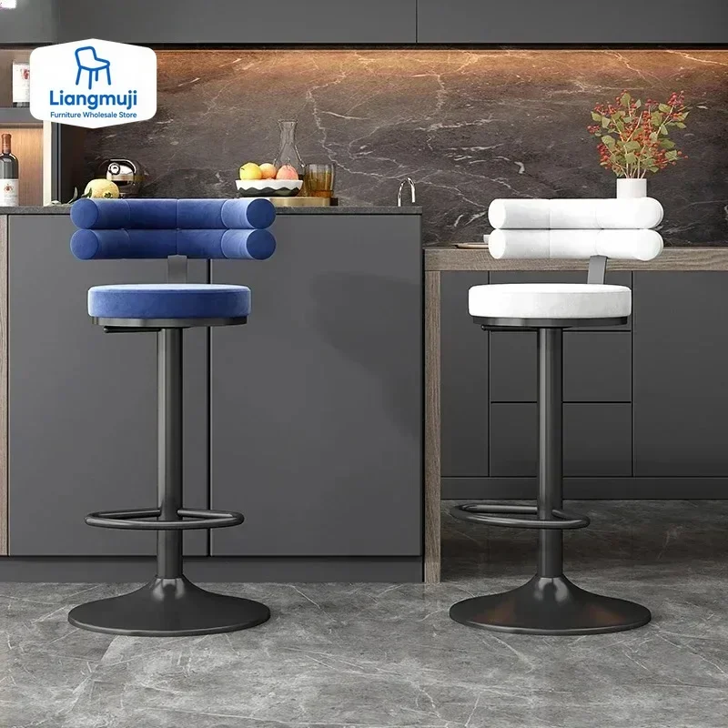 

Роскошные барные стулья для отдыха, спинка, кухня, уличные дизайнерские табуреты для кафе, обеденные вращающиеся шезлонги, салон, мебель для бара