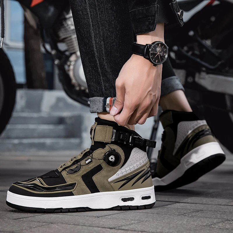 New Motorcycle Boots  Bicycle Mountain Racing Road Speed Autumn Men Women Knight Outdoor Riding Anti-slip Spring Sneakers Shoes