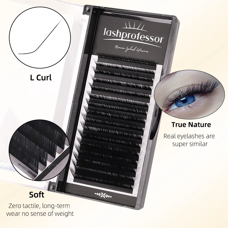 B/L/M Curl Falsche Wimpernverlängerung Faux Mink Lash Einzelwimpern Mattschwarz 8–15 mm gemischte weiche M/L-Form Make-up-Wimpern – Detail 3