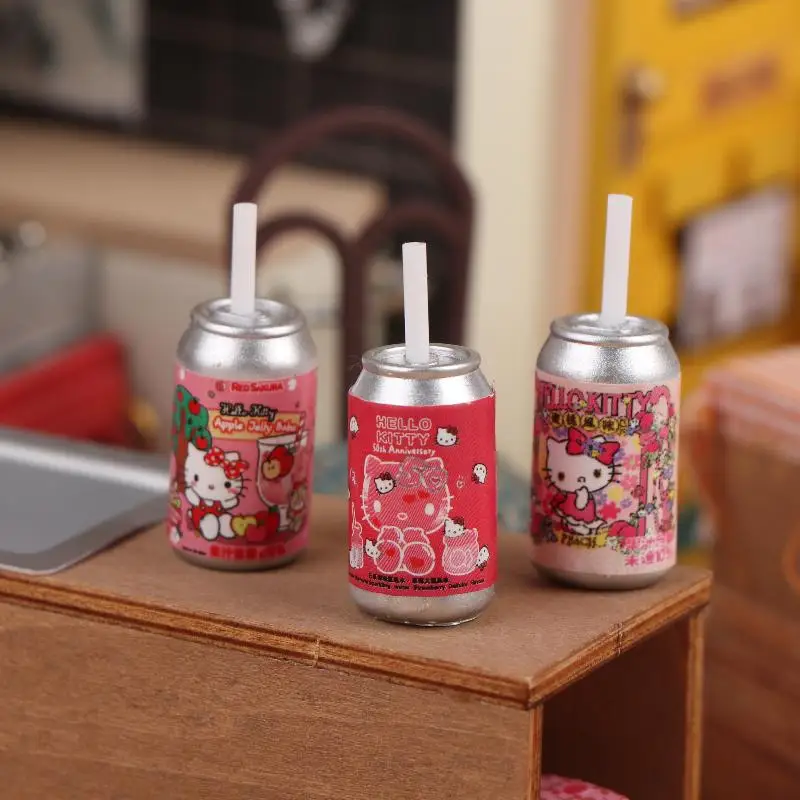 

8 шт. 1:12 кукольный домик миниатюрный Hello Kitty Convenience Store соломенная бутылка для напитков домашний декор игрушка кукольный дом аксессуары