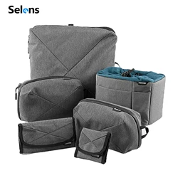 Selens Travel Portable Waterproof Nylon Camera Bag DSLR Camera Bag For Photography Accessories Lens Pouch Battery Storage Bag